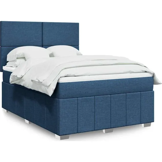 vidaXL Kontinentalseng 140x190 cm med blå stofmadras