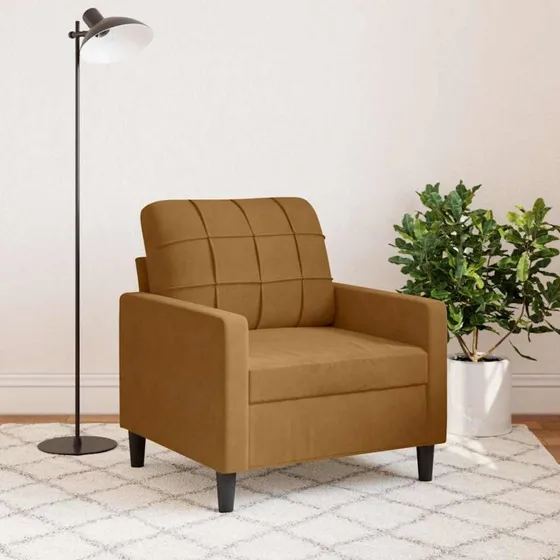 vidaXL Lænestol 60 cm Velour Brun