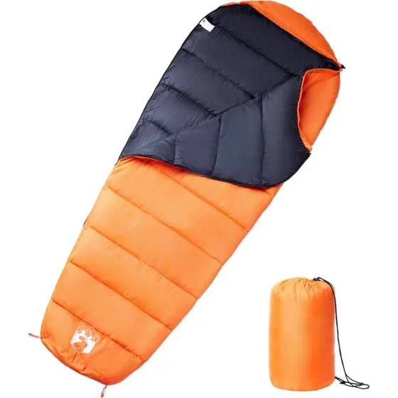 vidaXL Mumieformet Sovepose 3 Årstider, Orange/Sort