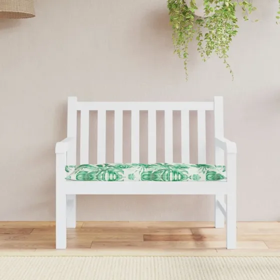 vidaXL Hynde til Havebænk 110x50x7 cm i Oxfordstof med Bladmønster