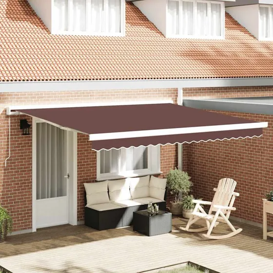 vidaXL Markise 400x300 cm automatisk brun