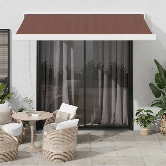 vidaXL Markise 350x250 cm automatisk brun
