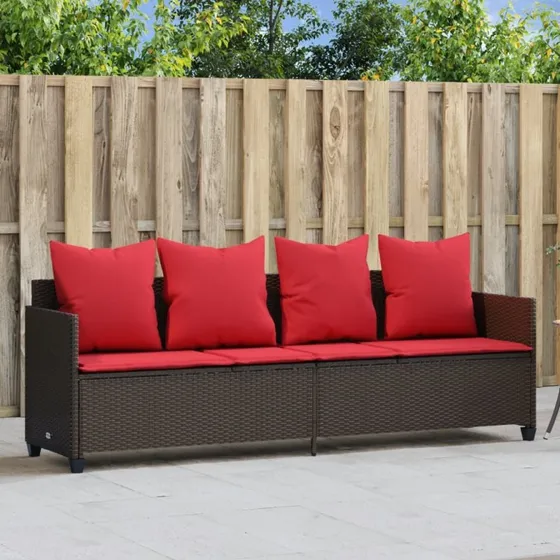 vidaXL loungesofa med polyrattan og justerbart ryglæn, brun