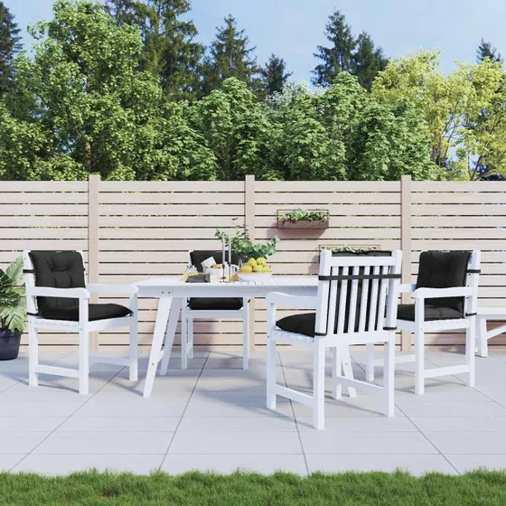 vidaXL Lavrygget Stolepuder Sæt 4 pcs Melange Sort 100 x 50 x 7 cm