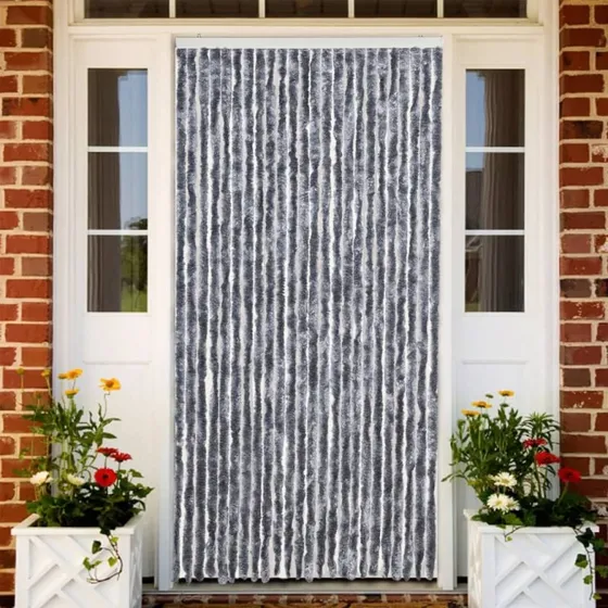vidaXL Flueforhæng 100x200 cm sølv chenille
