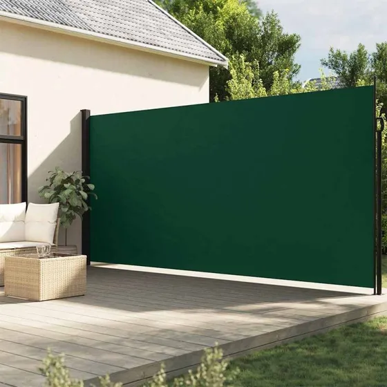 vidaXL sammenrullelig sidemarkise 220x300 cm mørkegrøn