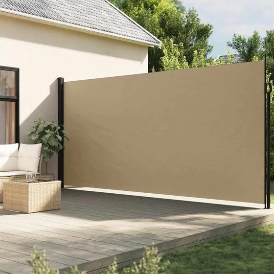 vidaXL sammenrullelig sidemarkise 200x500 cm beige