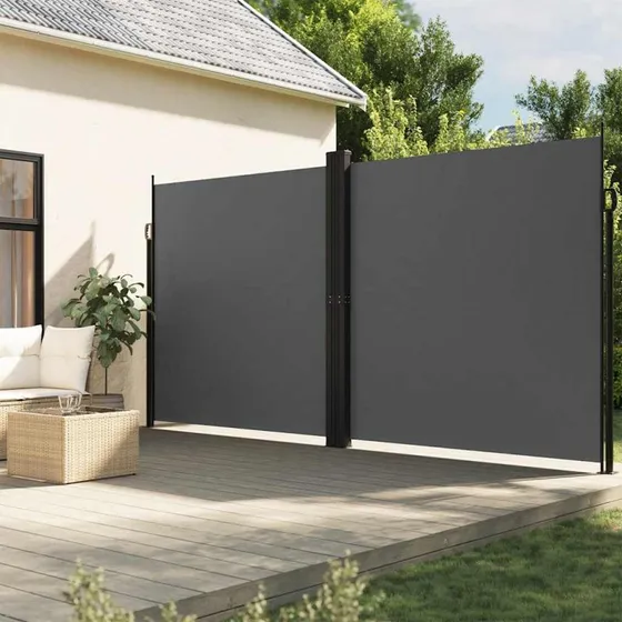 vidaXL sammenrullelig sidemarkise 220x1200 cm antracitgrå