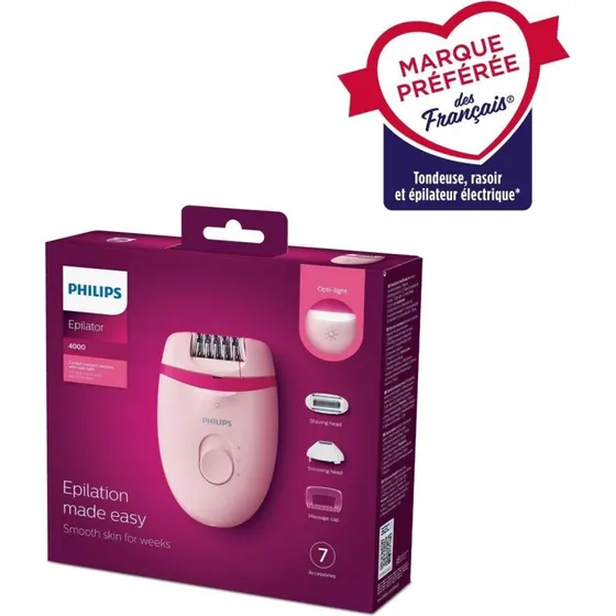 Philips Satinelle BRE285/00 elektrisk epilator – pink (kabel)