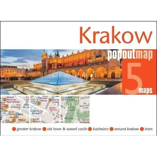 POPOUT MAPS Krakow Pop-out City Map – Pocket-Sized, 4-Map Rejseguide