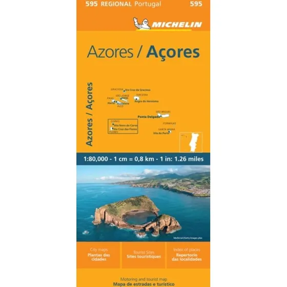 Michelin Azores Kort 595, 1:250.000, 2023
