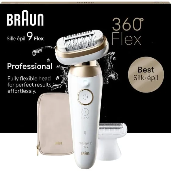Braun Silk‑épil 9 Flex 9-041 3D epilator, hvid/guld