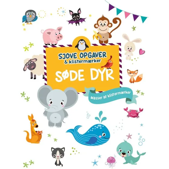 Sjove opgaver & klistermærker: Søde dyr