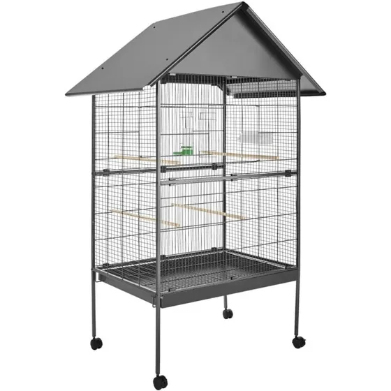 tectake Fuglebur med sadeltag 168 cm – anthrazit