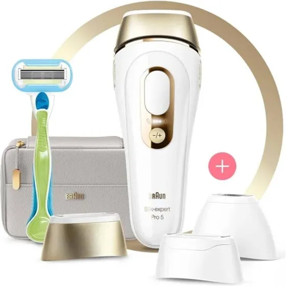 Braun Silk‑expert Pro 5 PL5257 IPL hårfjerningssystem, hvid/guld