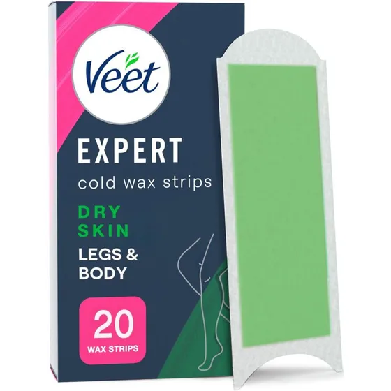 Veet Expert Cold Wax Strips Legs & Body Dry Skin 20 stk