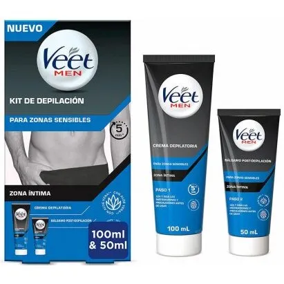 Veet Men hårfjerningssæt til intime og følsomme zoner – 100/50 ml