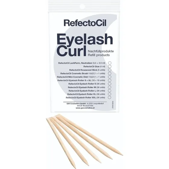 RefectoCil Eyelash Curl & Lift Refill Rosewood Sticks 5 stk