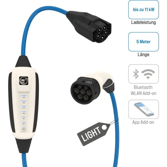 NRGkick Lite 16A 11kW Mobil Ladestation med 5m Kabel