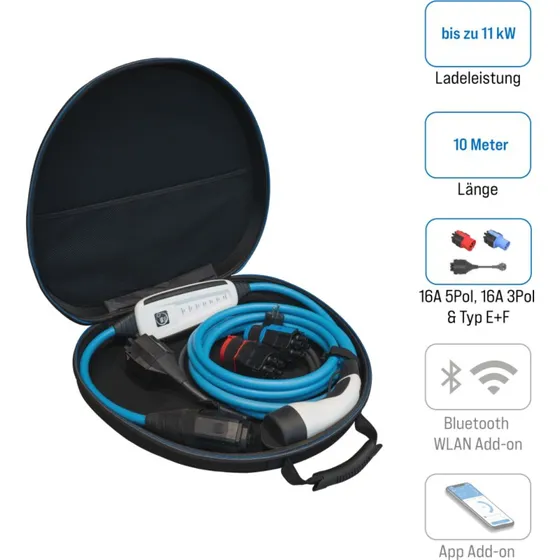 NRGkick 16A 10m Elbilsladestation 11kW med Bluetooth og WiFi