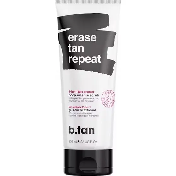 b.tan Erase Tan Repeat 2-in-1 Body Wash + Scrub 237 ml