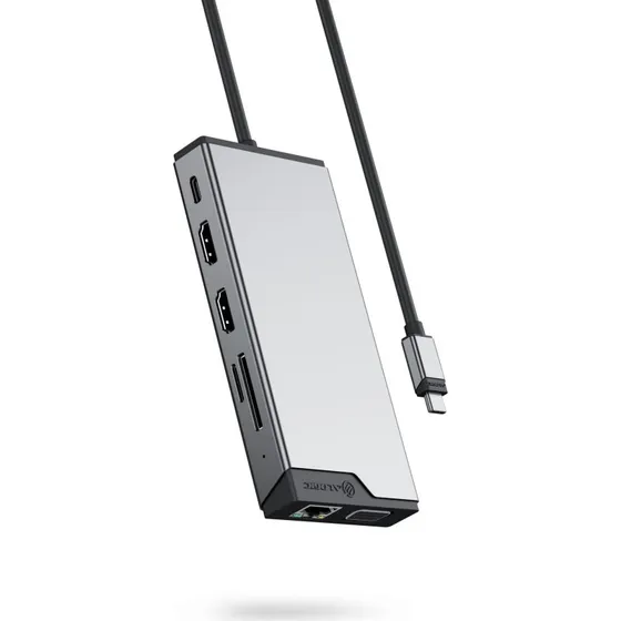 Alogic DUCDDV3V2 Mini 12-i-1 Dockingstation – USB-C, HDMI, VGA, Sølv