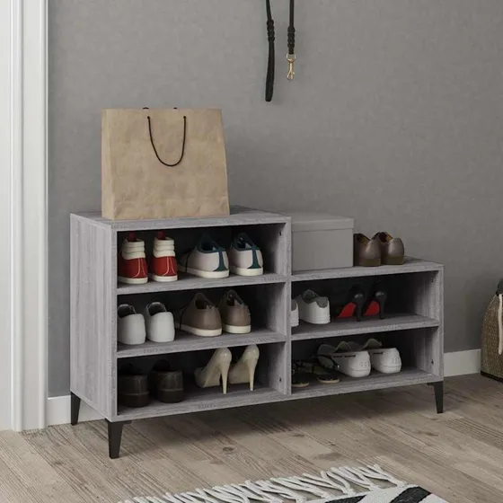 vidaXL Skoskab 102x36x60 cm Konstrueret Træ Grå Sonoma-Eg