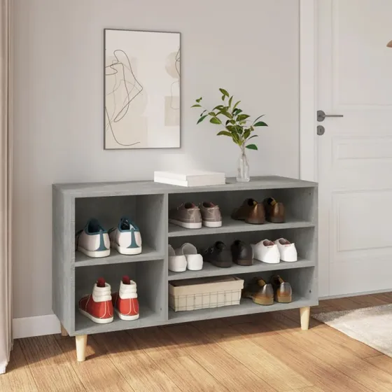 vidaXL Skoreol 102x36x60 cm Konstrueret Træ - Betongrå