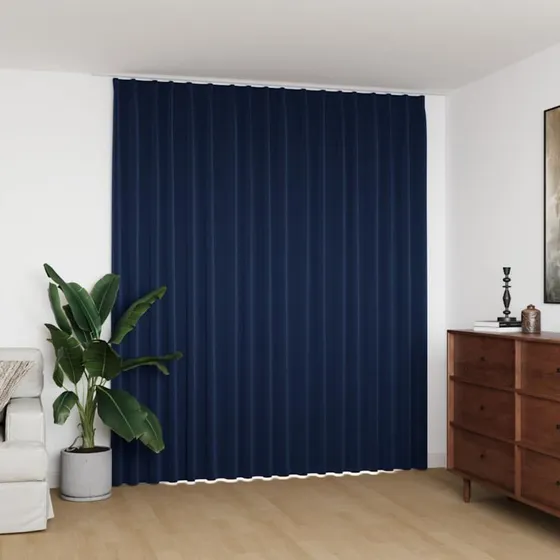 vidaXL Mørklægningsgardin med Kroge 290 x 245 cm Blå