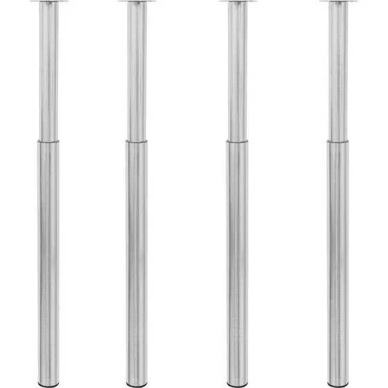 vidaXL 4 stk. teleskopiske bordben, rustfrit stål, 710-1100 mm