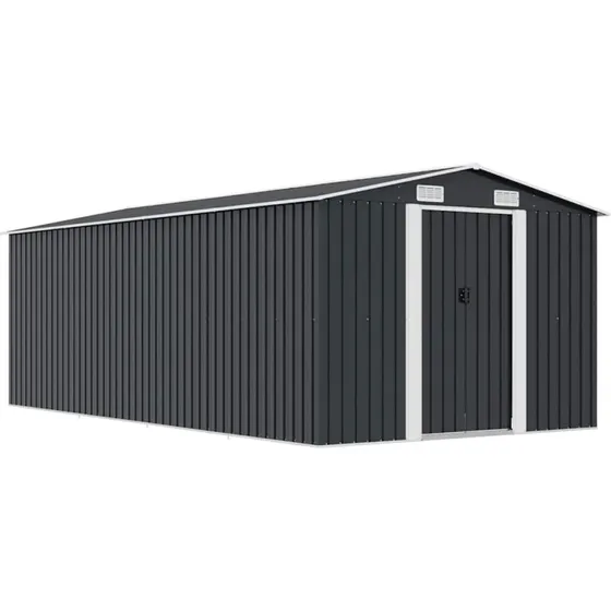 vidaXL Haveskur 257x489x181 cm antracitgrå metal