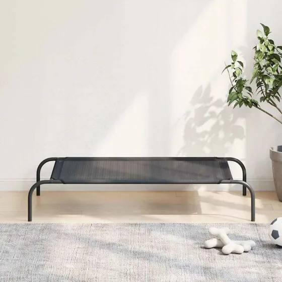 vidaXL forhøjet hundeseng L sort 110×65×20 cm
