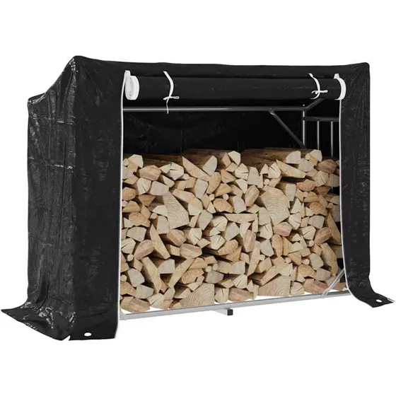 vidaXL Brændestativ med Regnslag 151x60,5x110,5 cm, Galvaniseret Stål