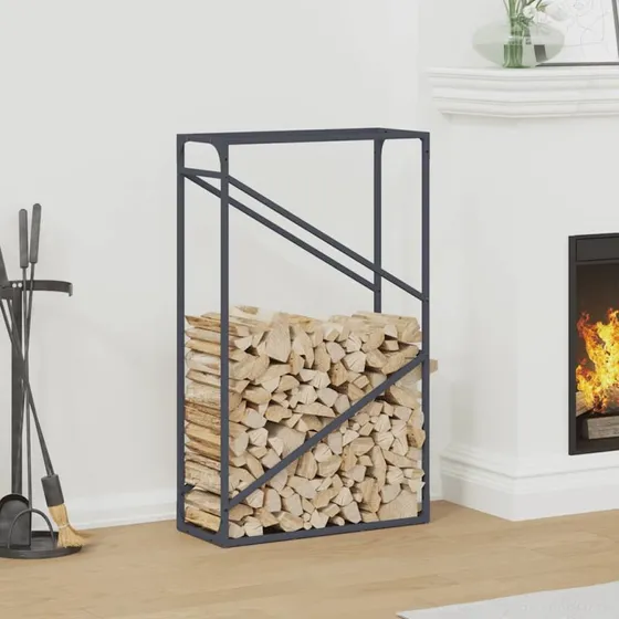 vidaXL brændestativ 60x25x100 cm koldvalset stål antracitgrå