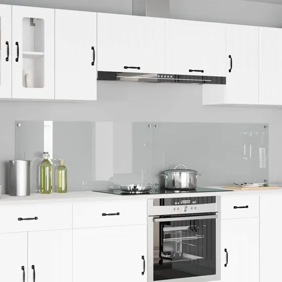 vidaXL Køkkenbacksplash 2 stk. transparent hærdet glas 110 x 50 cm