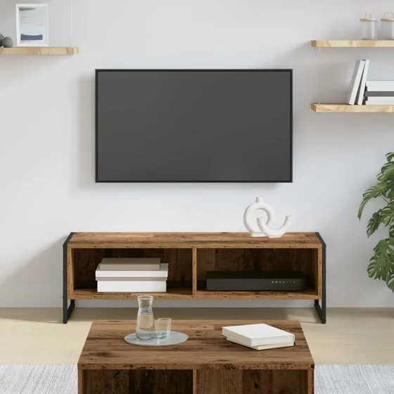 vidaXL TV-skab i konstrueret træ, gammelt træ, 100 x 36,5 x 30,5 cm
