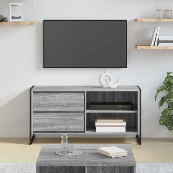 vidaXL TV-skab Grå Sonoma 100 x 36 x 49,5 cm Konstrueret Træ
