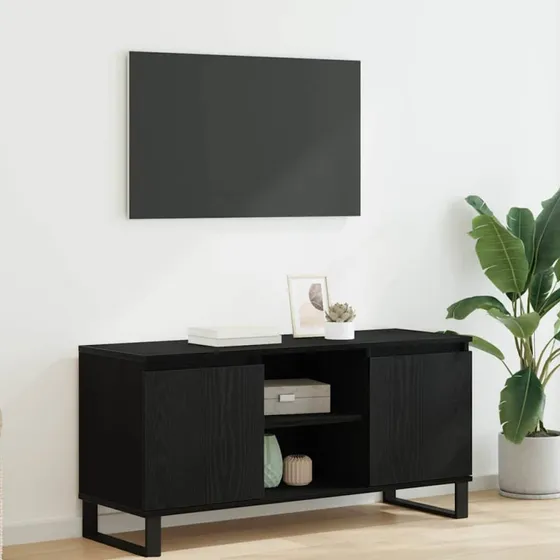 vidaXL TV-skab Sort eg 104 x 35 x 50 cm Konstrueret træ