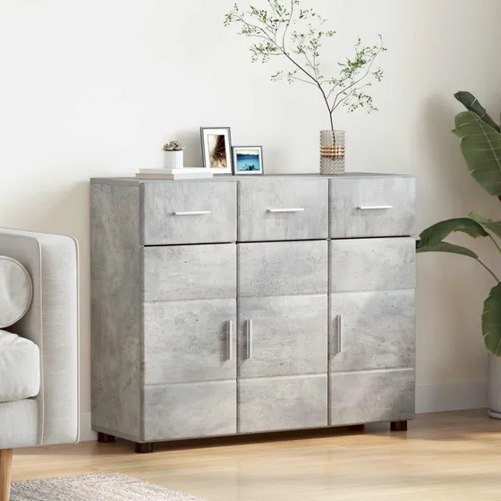 vidaXL Sideboard FLORIN 88,5 x 30,5 x 73 cm Betongrå Konstrueret Træ