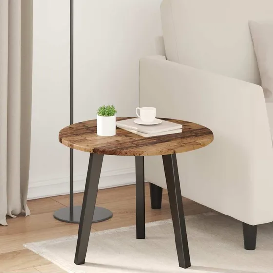 vidaXL Rund Bordplade Gammelt Træ Ø50 x 1,5 cm Konstrueret Træ