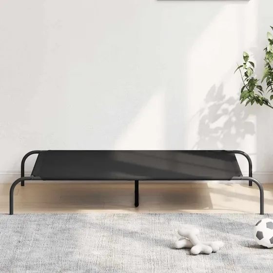 vidaXL løftet hundeseng 130x80x20 cm sort