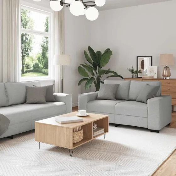 vidaXL 2-delet sofasæt med hynder, skygrå