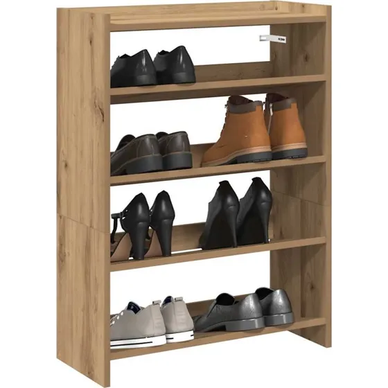 vidaXL Skoreol 60x25x81 cm Hvid Konstrueret Træ