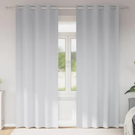 vidaXL Mørklægningsgardiner med Ring 2 stk, Bleg Grå, 245 x 140 cm