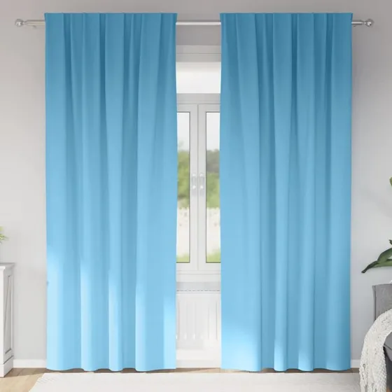 vidaXL Mørklægningsgardiner med ringe 245 x 140 cm, lys blå