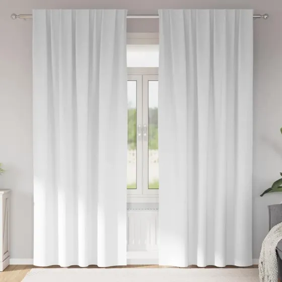 vidaXL Mørklægningsgardiner 260 x 140 cm, lys hvid, 2 stk