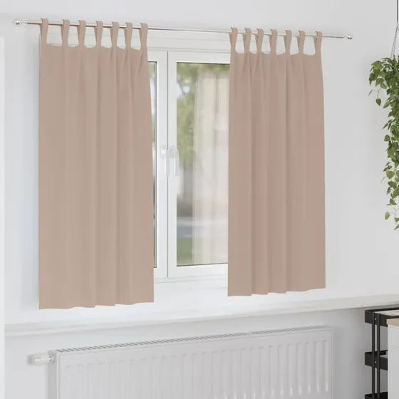 vidaXL Mørklægningsgardiner med Ring 2 stk Gråbrun 175 x 140 cm