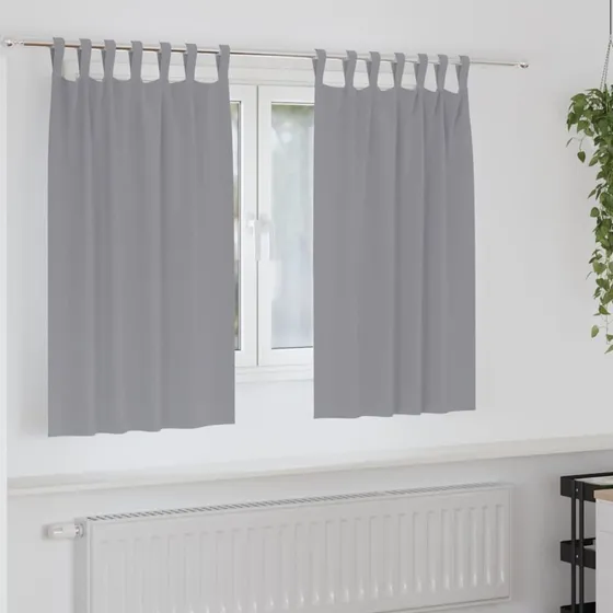 vidaXL Mørklægningsgardiner med Ring 2 stk, Lysegrå 140 x 140 cm