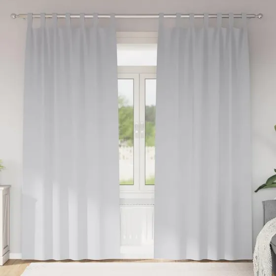 vidaXL Mørklægningsgardiner med Ring 2 stk, Bleg Grå, 260 x 140 cm