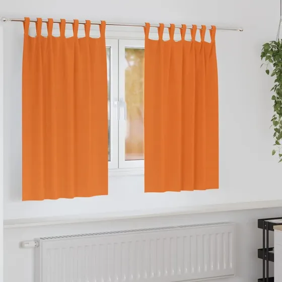 vidaXL Mørklægningsgardiner med Ring 2 stk, Lys Orange, 140 x 140 cm